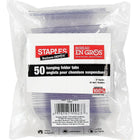 Staples – Onglets pour chemises suspendues, 2 po, transparents, paquet de 50-Vendues avec étiquettes blanches vierges pour une organisation facile et efficace
