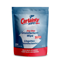 Certainty - Plus lingettes non parfumé désinfectantes - 6.7" x 7" - 200 lingettes-Lingette désinfectante