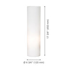 Eglo - Geo lampe de table avec interrupteur sur fil - 18" - verre blanc-Dimensions: 4.75 po x 4.75 po x 17.75 po