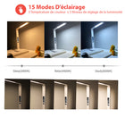 ShoppingAll - Lampe de Bureau LED Multi-Fonctionnelle avec Chargeur Sans Fil Qi - Blanc-Commande tactile intelligente pour la puissance, la luminosité et la température de couleur