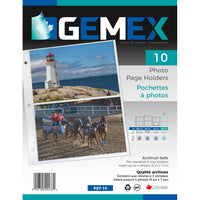 Gemex - Pochettes pour Photos, Ultraclair, Marge avec 3 trous standards, 4 photos 5 x 7, 10 par paquet-Un matériau durable sans acide et qui protège et préserve les photos