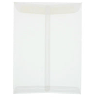 JAM Paper Enveloppes ouvertes au bout papier vélin translucide avec fermeture gommée, 10 x 13 po, transparent, 1000/paquet-Transparent