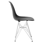 Nicer Furniture - chaise d'appoint de style Eiffel avec pieds chromés - noir - paquet de 4-Sièges incurvés de forme ergonomique et confortables - Idéal pour la maison, le bureau, les crèches, les fêtes, les banquets, les bars et les cafés.