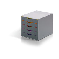 Durable - Boîte de rangement de bureau à 5 tiroirs VARICOLOR - Gris-Empilable