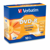 Verbatim AZO DVD-R AZO 4,7 Go 16X avec surface sous marque - Boi^tier mince 10 pie`ces-DVD-R à écriture unique