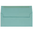 JAM Paper Enveloppes à rabat droit format livret avec fermeture gommée, 4 1/8 x 9 1/2 po, bleu turquoise, 100/paquet-Taille : 4 1/8 x 9 1/2 po