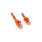StarTech  Câble de raccordement sans crochet N6PATCH15OR de catégorie 6, 15 pi, orange-Doté d’un connecteur mâle RJ-45 aux deux extrémités pour faciliter la connectivité
