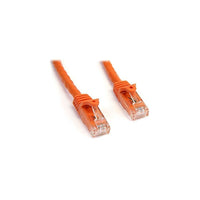 StarTech  Câble de raccordement sans crochet N6PATCH15OR de catégorie 6, 15 pi, orange-Doté d’un connecteur mâle RJ-45 aux deux extrémités pour faciliter la connectivité