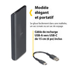 NXT Technologies - Chargeur USB de 10 000 mAh de - noir-Compatible avec la plupart des téléphones intelligents, des tablettes, des montres intelligentes, des écouteurs et plus encore
