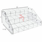 Eddie's - Présentoir de comptoir à trois niveaux - 16"P x 11-3/4"L x 7"H - Transparent-16" P x 11-3/4" L x 7" H