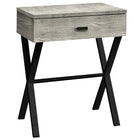 Monarch Specialties - 3451 Table D'Appoint - 24 po H/Faux Bois Gris/Metal Noir-Cette table d'appoint gris est finie dans un aspect bois récupéré avec une luxueuse base en métal noir