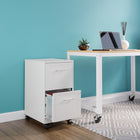 Hirsh - Classeur vertical de 18 po à 2 tiroirs, mobile et pratique - blanc perle-Tiroirs à bord haut permettant de ranger d’autres accessoires essentiels de bureau