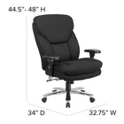 Flash Furniture - Fauteuil de direction pivotant HERCULES Big and Tall, soutien lombaire, pour usage intensif (GO2085)-Bouton de réglage de la tension d'inclinaison