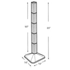 Azar Displays – Présentoir standard à panneaux perforés emboîtables sur 4 côtés, type tour, 48 x 4 x 4 (po), blanc (700225-WHT)-Dimensions : Unité : 48 haut. x 4 larg. x 4 prof. (po); Base : 5 haut. x 16 larg. x 16 prof. (po); Hauteur globale : 65 po