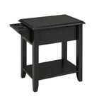 Brassex – 151100, table d’appoint pour téléphone avec tiroir et 2 porte-gobelets, 20 x 24 x 13,75 (po), noir-Style classique et simple