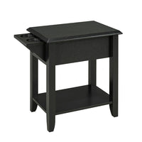 Brassex – 151100, table d’appoint pour téléphone avec tiroir et 2 porte-gobelets, 20 x 24 x 13,75 (po), noir-Style classique et simple