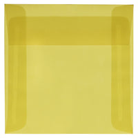 JAM Paper Enveloppes carrées translucides, 6 x 6 po, jaune primaire, 50/paquet-Enveloppes en papier translucide jaune primaire