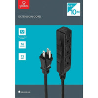 Globe - Cordon d'alimentation pour appareils audio-visuels, 10 m, 3 prises-Parfait pour l'équipment audio-visuel et l'usage de bureau en général   