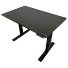 Uncaged Ergonomics - Bureau réglable en hauteur électrique RISE-UP de 48 po - Bambou noir-Le dessus de table est en bambou noir massif avec un cadre en acier noir