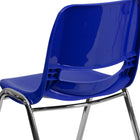 Flash Furniture – Chaise coquille empilable et ergonomique Hercules avec cadre chromé, siège de 16 pouces, bleu marine-Le dossier ventilé permet la circulation de l'air