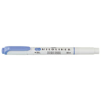Zebra – Surligneur double pointe style stylo Mildliner, bleu foncé doux-Double pointe : biseautée, pastille