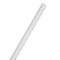 JAM Paper -  Papier cadeau – Papier cadeau à pois – 25 m² par rouleau – Blanc avec pois argentés pailletés – 2/paquet-Papier d'emballage à pois à paillettes blanches et argentées, Le papier d'emballage coloré donnera envie à tous de découvrir ce qu'il y a à l'intérieur