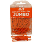 JAM Paper – Trombones géants, orange, 6 paquets de 75, total de 450 (42186871g)-Longueur : 2 po