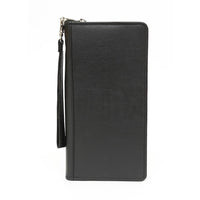 Ashlin® Portefeuille pour billets d'avion avec fermeture à glissière, noir-Couverture pour billets et passeports avec fermeture à glissière, bloquant les ondes RFID, avec pochettes pour cartes et pochette pour passeport. Notre portefeuille bloquant les ondes RFID ASHLIN offre une protection à vos cartes de crédit avec la fonction Pay pass ou aux autres cartes avec pièces d'identité intégrées. Nos produits bloquant les ondes RFID Ashlin ont une fine couche métallique intégrée.