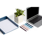 Poppin – Stylos à bille rétractables à dessus plat – assortis – paquet de 12-2 de chacun de Vin, Dusty Rose, Rosé , Bleu Ciel, Bleu Sarcelle et bleu marine