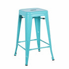 Plata Decor - Tolix 26"H Tabouret - Turquoise - paquet de 2-Tabouret sans dossier