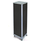 Azar Displays – Présentoir de sol à panneaux perforés sur 4 côtés et à roulettes, 60 x 16 po, noir (700406-BLK)-Présentoir rotatif carré en tour avec roulettes