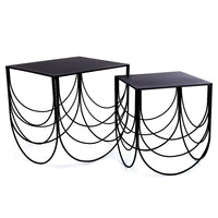 Table dappoint avec coquilles gigogne, noir 66434-1