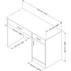 South Shore – Petit bureau Axess, noir pure-ARMOIRE DE RANGEMENT: ce petit bureau dispose d’une belle armoire de rangement, dans laquelle on peut retrouver deux espaces séparés par une tablette amovible. Encre à imprimante, papiers et livres trouveront leur nouvelle place de choix!