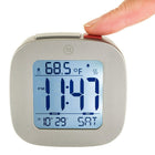 Marathon - Réveil compact Cl030058gg avec température et date, 3 x 3 x 1 po, gris graphite-Taille du cadran : 2 po x 2 po