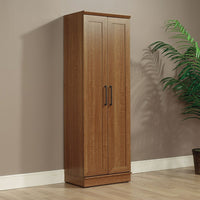 Sauder - Armoire de rangement Home Plus, fini chène Sienna-Fini plastifié chène Sienna brun clair