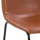 CorLiving - Tabouret de bar moderne à dossier moyen Palmer - hauteur comptoir marron délavé - lot de 2-Livré en lot de deux
