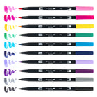 Tombow - Stylos à double pointe, couleurs Galaxie, paq./10-Marqueurs à double pointe à base d'eau - les couleurs peuvent être mélangées 