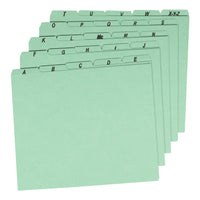 Guides d’index alphabétique robustes vert de Pendaflex – format lettre – paquet de 25-Guides surdimensionnés en carton rigide vert standard de 25 pt
