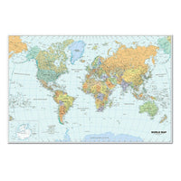 House Of Doolittle - Carte mondiale plastifiée, 38 po x 25 po (96,5 cm x 63,5 cm)-Utilisation : Sciences sociales
