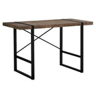 Monarch Specialties - 7314 Bureau 48 po L - Faux Bois Brun/Metal Noir-Bureau d'ordinateur d'inspiration industrielle avec un dessus de bureau à panneaux épais au fini faux bois récupéré brun