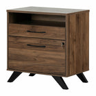 South Shore - Helsy Classeur 2 tiroirs Noyer naturel-Panneaux de particules lamines Classeur