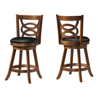Monarch Specialties - 1252 Tabouret De Bar - Chêne foncé - Paquet de 2-Style ou confort? Pourquoi choisir quand ce tabouret hauteur comptoir en bois au fini de chêne foncé peut vous offrir les deux. Avec son siège pivotant rembourré noir, son dossier au design circulaire et son repose-pieds parfaitement positionné, le tabouret de 39 po de hauteur ajoutera sans doute une touche dââ‚¬â„¢élégance à toute pièce de la maison.