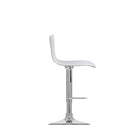 CorLivingMC – Tabouret de bar ajustable à dossier haut incurvé, similicuir blanc, ensemble de 2-Mécanisme d’élévation au gaz permettant d’ajuster facilement la hauteur du tabouret