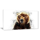 Designart – Impression sur toile blanche, ours brun, 5 panneaux (PT2302-32-16)-Impression