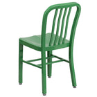 Chaise pour l'intérieur / l'extérieur en métal vert de qualité commerciale, lot de 2-Siège ergonomique profilé