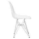 Nicer Furniture - chaise d'appoint de style Eiffel avec pieds chromés - blanc - paquet de 4-Sièges incurvés de forme ergonomique et confortables - Idéal pour la maison, le bureau, les crèches, les fêtes, les banquets, les bars et les cafés.