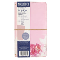 Ensemble de carnet de voyage PU avec motif floral, 1 encart ligné de 4 po x 7,25 po inclus-1 carnet de 4,625 po x 7,75 po + 1 carnet de 4 po x 7,25 po, 60 feuilles