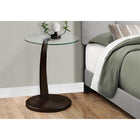 Monarch Specialties - 3001 Table D'Appoint - Espresso Avec Verre Trempe-Style contemporain