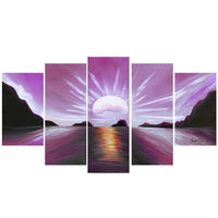 DesignArt – Brilliant Sunset, 5 impressions sur toile étirée (PT119-PINK)-Impression
