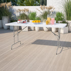 Flash Furniture – Table pliante à hauteur réglable de 72 po, blanc granit, blanc granit (RB3072ADJ)-Dessus blanc granite avec 1,75 po d'épaisseur